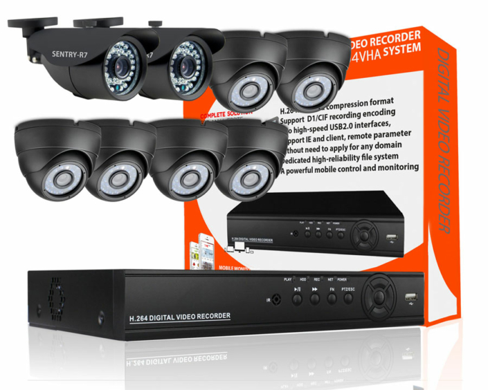 2-outdoor-6-indoor cctv camera bundle 2 outdoor 6 indoor